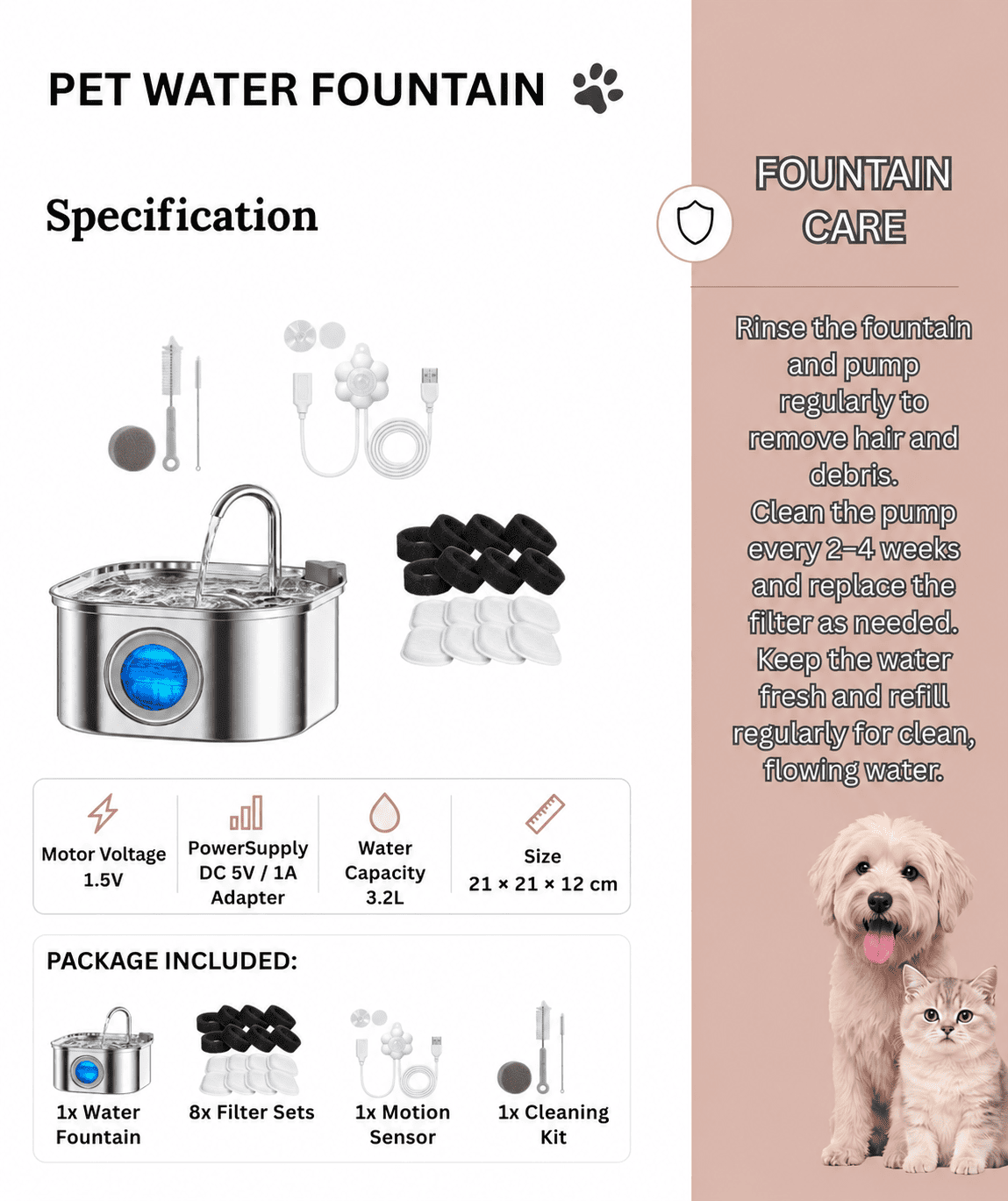 Pet Water Fountain
